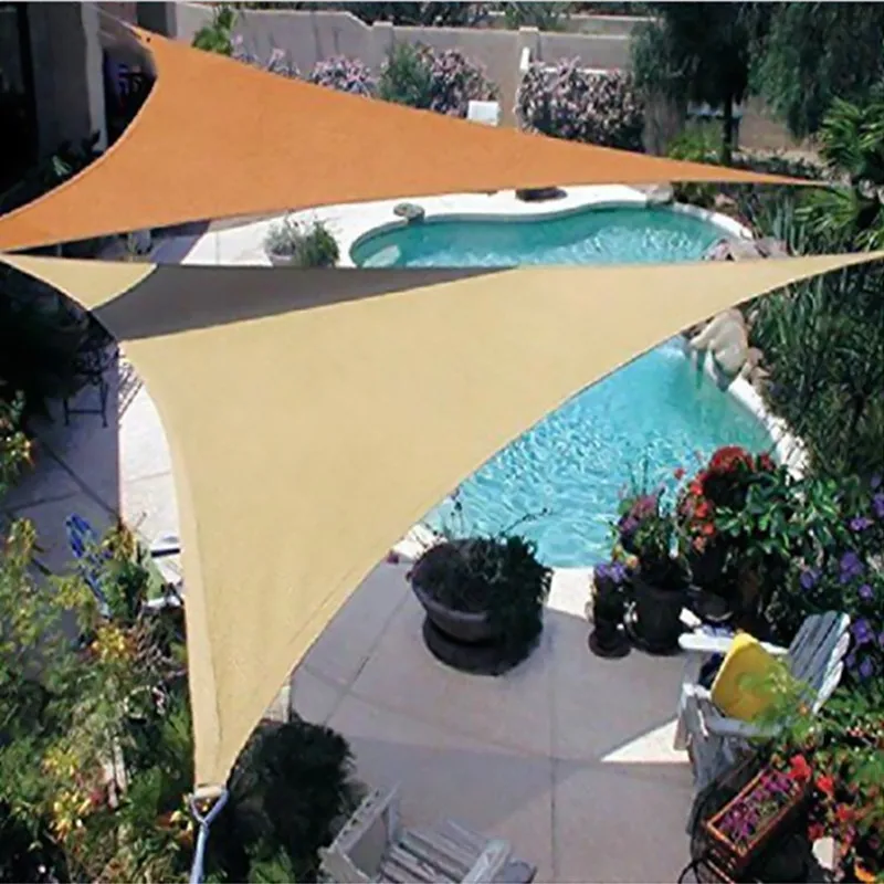 

DANCHEL Waterproof Sun shade sail triangle polyester fabric , 3m 4m 5m 3.6m for choice