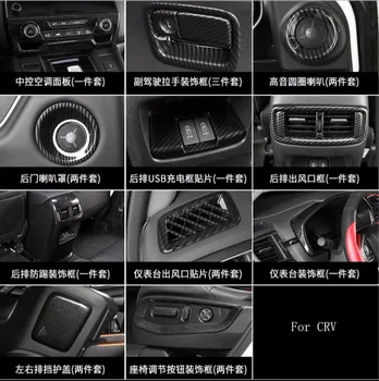 

Luxury ABS For Honda CRV 2017 Carbon fiber color Car All Kinds of Interior Accessories Cover Trim Frame Decoration Car Styling