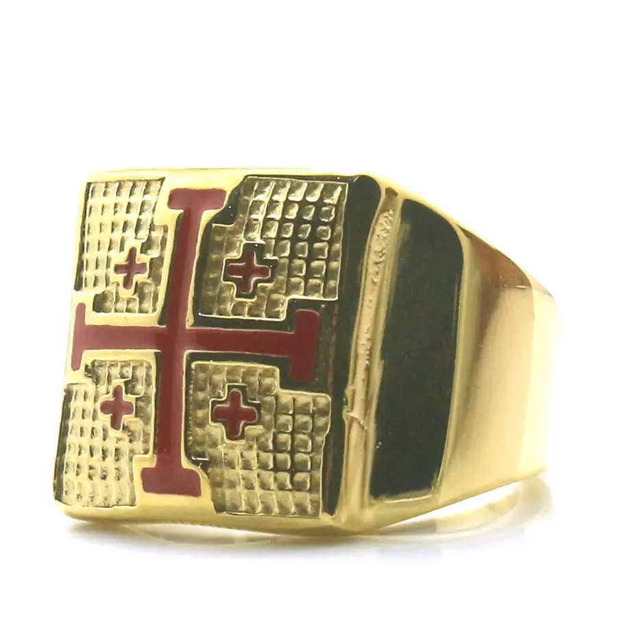 

Unisex 316L Stainless Steel The Orthodox Church Cross Golden Newest Ring