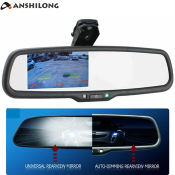 ANSHILONG specchietto retrovisore con oscuramento automatico con Monitor LCD TFT da 4.3 pollici con risoluzione 800*480 staffa speciale integrata