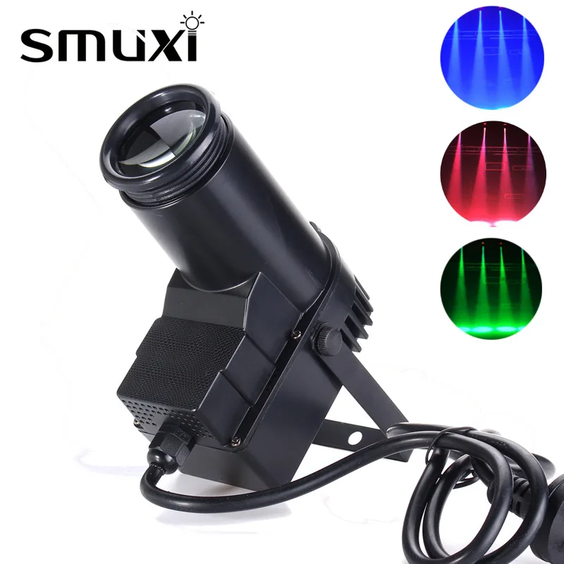 

Smuxi 10W LED Stage Light RGBW DMX Pinspot Light Beam Spotlight 6CH DISCO KTV DJ Show Holiday Lighting AC110-240V