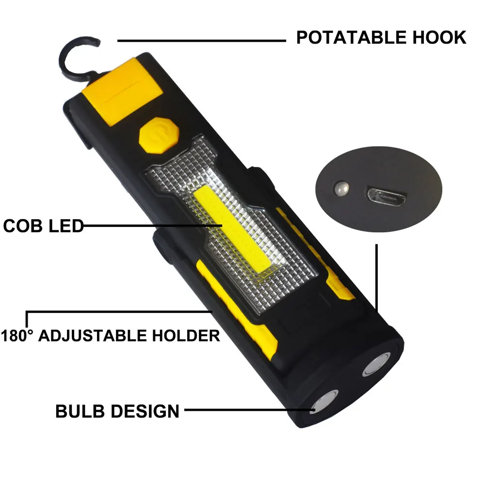 Portable-spotlight-LED-Flashlight-USB-Work-Light-Rechargeable-Magnetic-Hanging-Hook-Lamp-Camping-Car-Repairing-Bar-Light-Torch 2