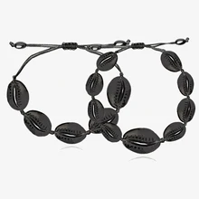 Concha черный металлик мужской seashell браслет Бижу femme мужской pulseira feminina раковина Каури браслет ювелирные изделия браслеты для женщин