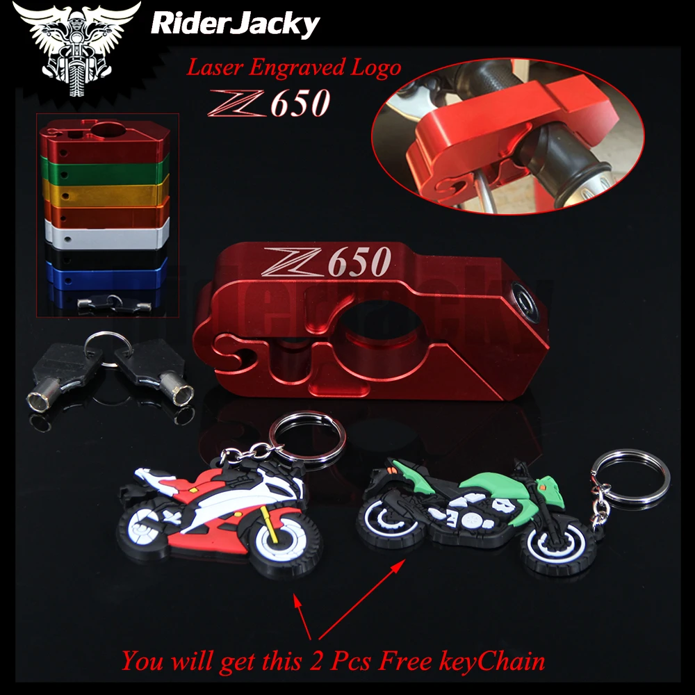 

RiderJacky Brake Clutch Security Safety Theft Protection Motorcycle Handlebar Lock For kawasaki Z650 Z 650 2017-2018 17 18