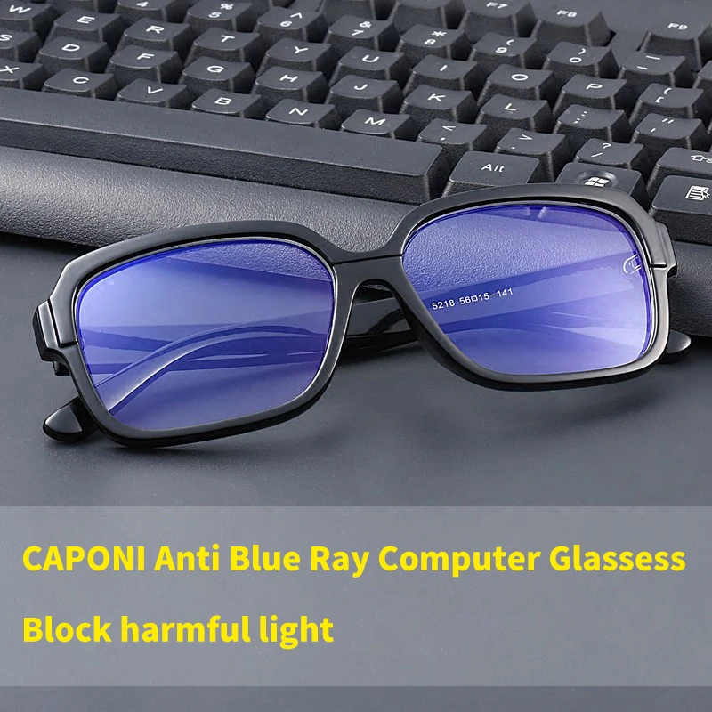 

Caponi Fashion Computer Glasses Women Men Anti Blue Light Radiation for Computer Work home Gaming eye protect from Ray F5218
