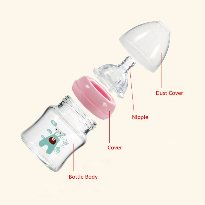 MMBABY Newest Baby Glass Feeding Bottle Infant Wide Mmouth Mini Nursing Breast Milk Bottles ( 90ml ) MMBABY Newest Baby Glass Feeding Bottle Infant Wide Mmouth Mini Nursing Breast Milk Bottles ( 90ml )