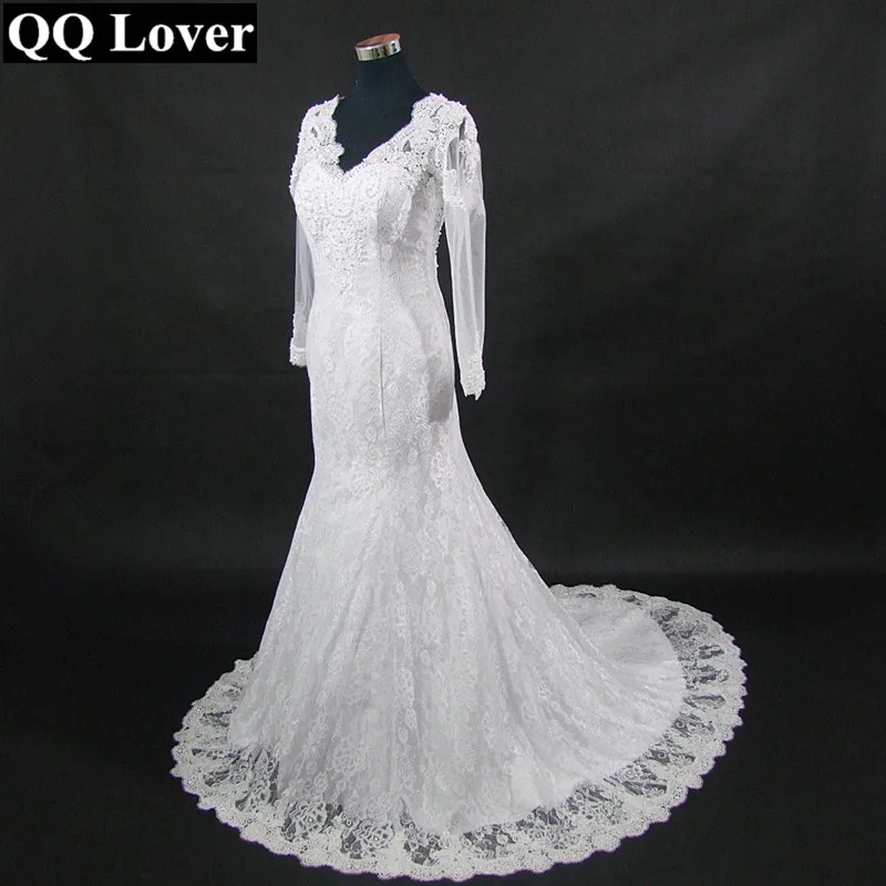 2018 New Good Quality Appliques Long Sleeve font b Vestido b font De Noiva Custom made