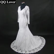 2018 Nova Boa Qualidade Apliques de Manga Comprida Vestido De Noiva Feito Sob Medida Plus Size vestido de Noiva Vestido de Noiva