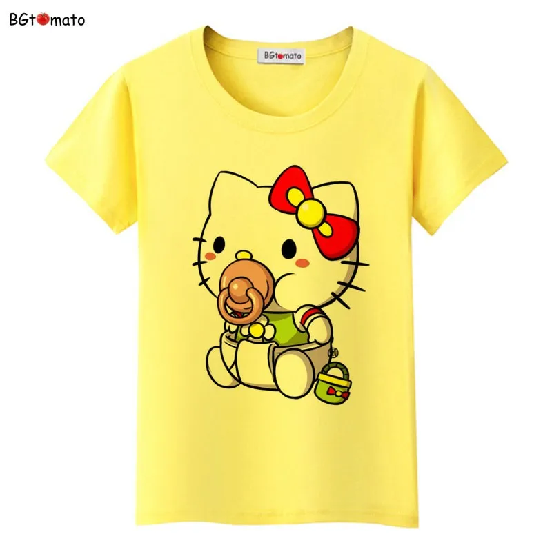 BGtomato Купидон hello kitty мультфильм футболка женская модная популярная футболка бренд хорошее качество удобные мягкие футболки