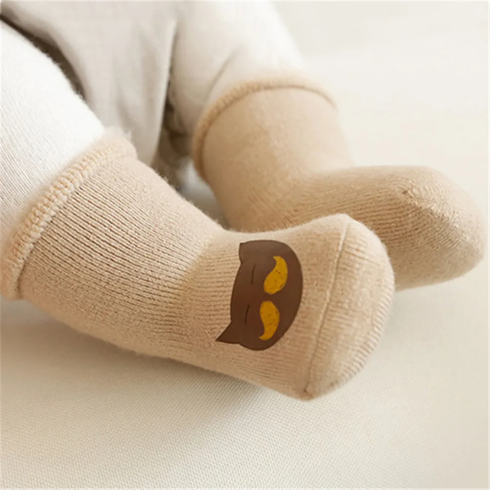 3 пары детских хлопковых утепленных колготок на осень-зима флисовой подкладкой Детские носки теплые носки для новорожденных мальчиков и девочек с мультипликационным принтом, детские, для малышей
