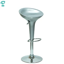 94386 Barneo N-100 пластиковый поворотный кухонный высокий стул барный стул серебро на газ-лифте стул для барной стойки высокий стул мебель для кухни стул для бара в Казахстан по России