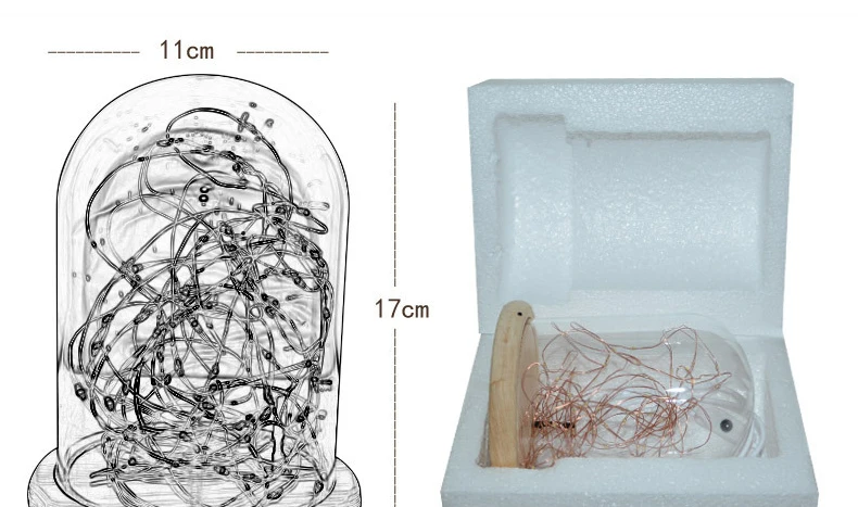 Romantic LED Night Light Copper Wire Lights USB Charging Firework Glass Table Lamp Led String Night Light (10)