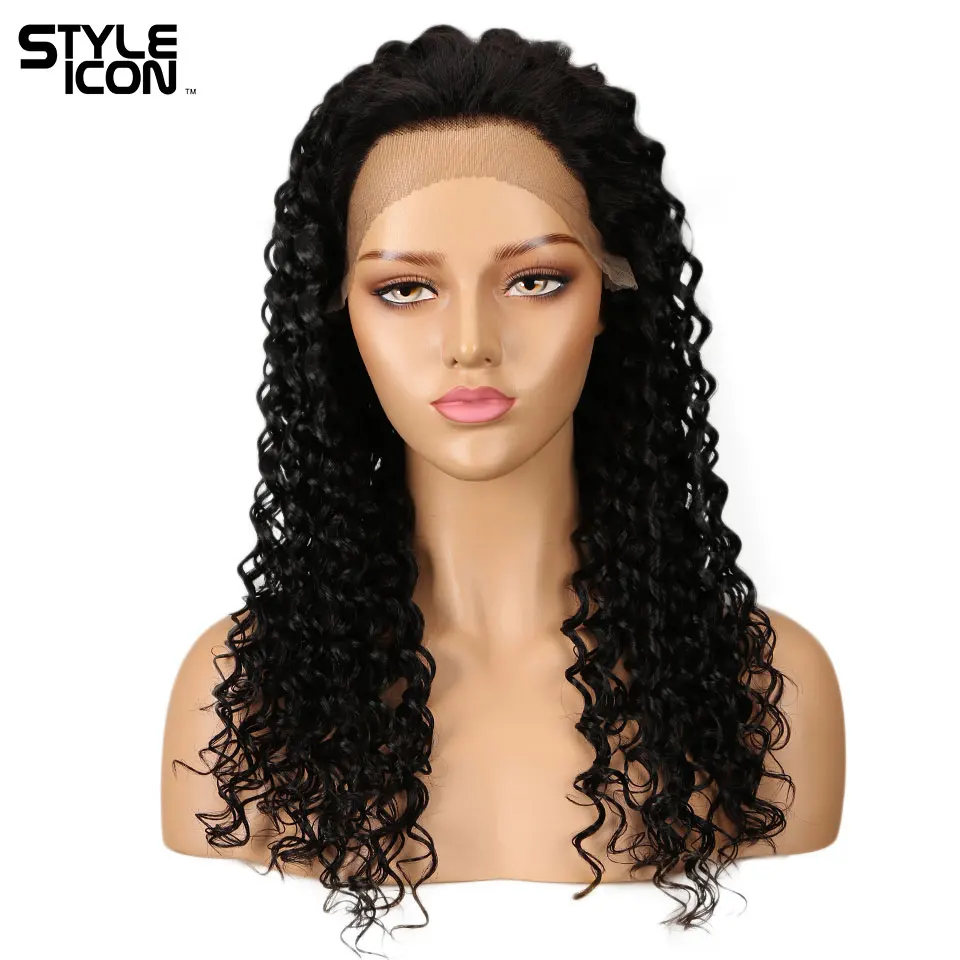 

Styleicon 13x4 Lace Wigs Deep Wave Adjustable Band Pre-plucked Human Hair Long Lace Wigs with Clips Natural Color