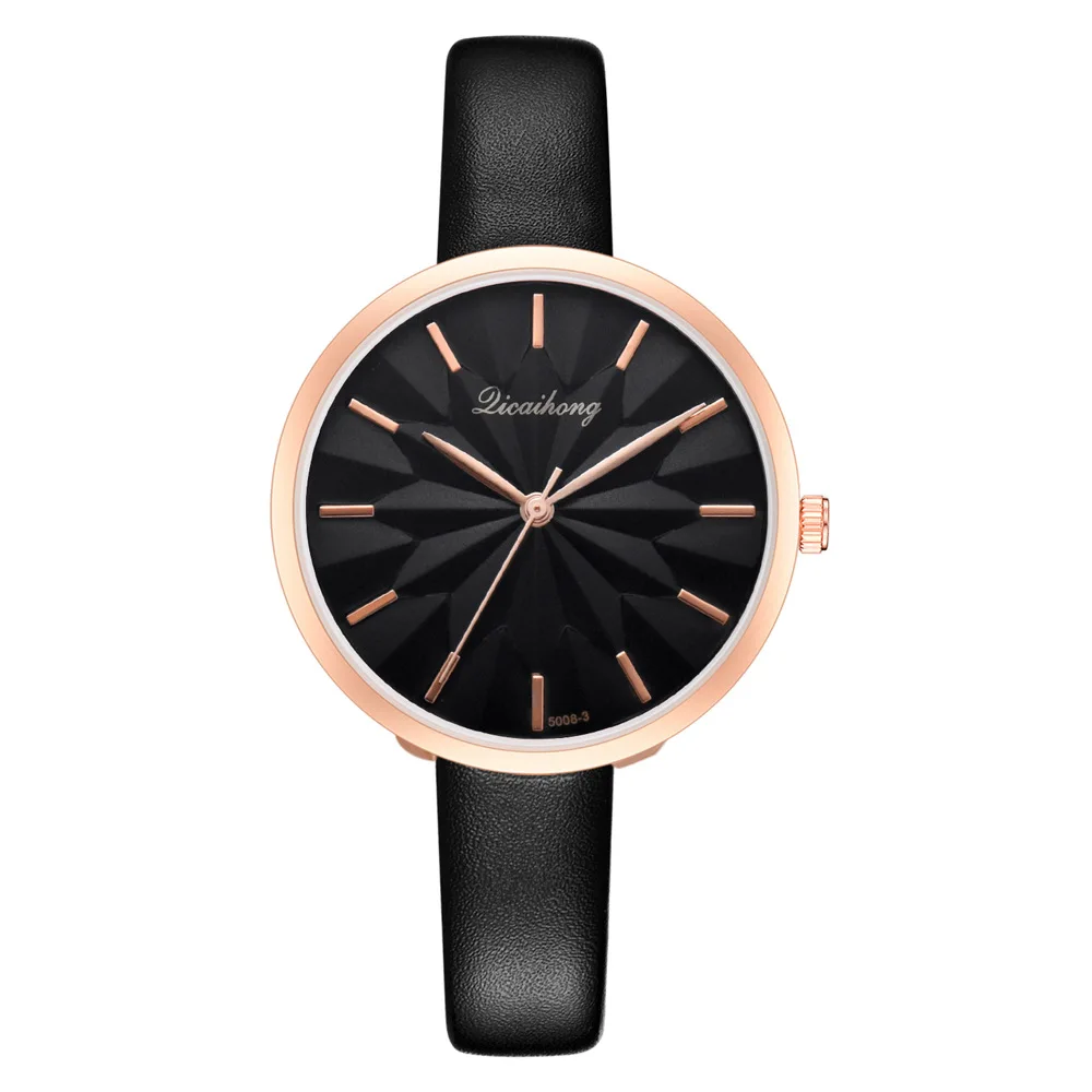 

Women Fashion Black Quartz Watch Ladies Leather Watchband High Quality Casual Waterproof Wristwatch Gift for Wife 2019 New 955