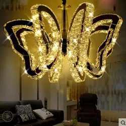 Креативная барная люстра в форме бабочки новая хрустальная люстра со свечами Вилла Дуплекс пол Ресторан большая люстра гостиная
