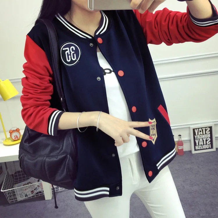 

Women Baseball Jacket Long Sleeve Coat Plus 5XL Spring Autumn New