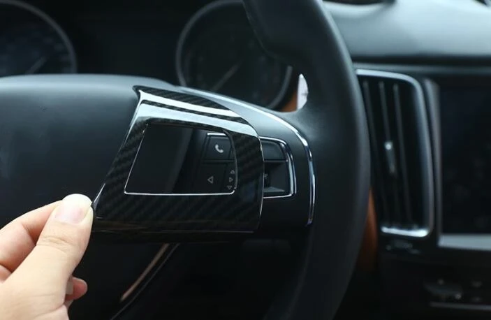 ABS пластик углеродного волокна цвет рулевое колесо Кнопка рамка Крышка отделка для Maserati Levante Ghibli Quattroporte 2 шт./компл