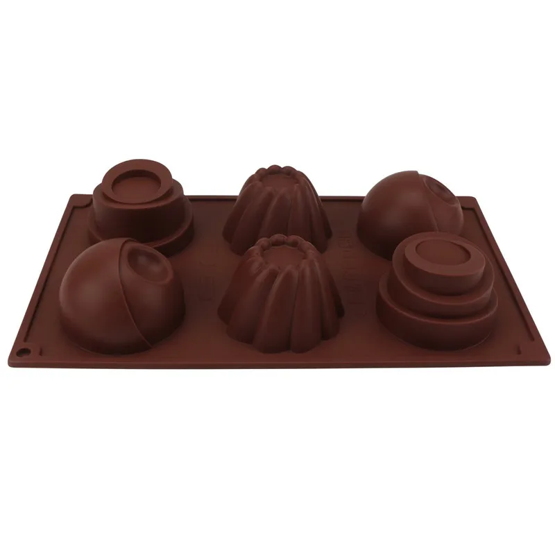 6Cup 3D формы антипригарные силиконовые формы для искусства торта мусс Moule Silikonowe шоколадный кексы домовой выпечки кондитерские изделия ручной работы мыло плесень