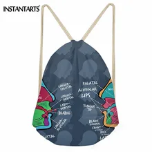INSTANTARTS Speech Pathologist Pattern Women Reusable Foldable Drawstring Bag Men’s Casual Backpack Shoulder Bag Mini Rucksack