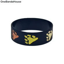 OBH 25 шт. Один Дюйм Широкий гравированный медведь Прайд украшения силиконовый резиновый браслет