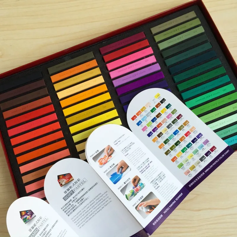 Simbalion мягких пастельных тонах длиной 12/24/36/48/60 цветов, набор ручек для набросков, квадратный Тип пастельного цвета мелки для детей набор для рисования