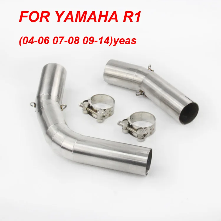 

Slip On For YZF-R1 Motorcycle Exhaust Pipe Escape Moto Muffler Middle Tube Link Pipe For Yamaha R1 YZF 2004-06 07-08 09-14 years