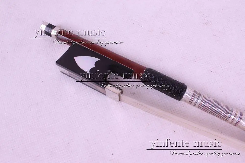 

4/4 violin Bow 1 pcs Brazilwood Round Stick Straight Straight Pretty inlay Color