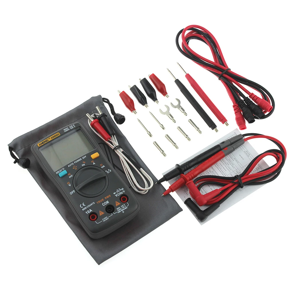 

AN8002 Multimeter 6000 Counts Back Light AC/DC Ammeter Voltmeter Ohm Frequency Diode Temperature Tester
