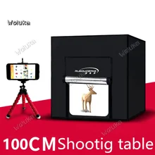 Светодиодный маленький 100 см фотостудии съемочный стол фото заполняющий коробка для фотографий оборудование фотолампа комплект натюрморт софтбокс CD50 T03