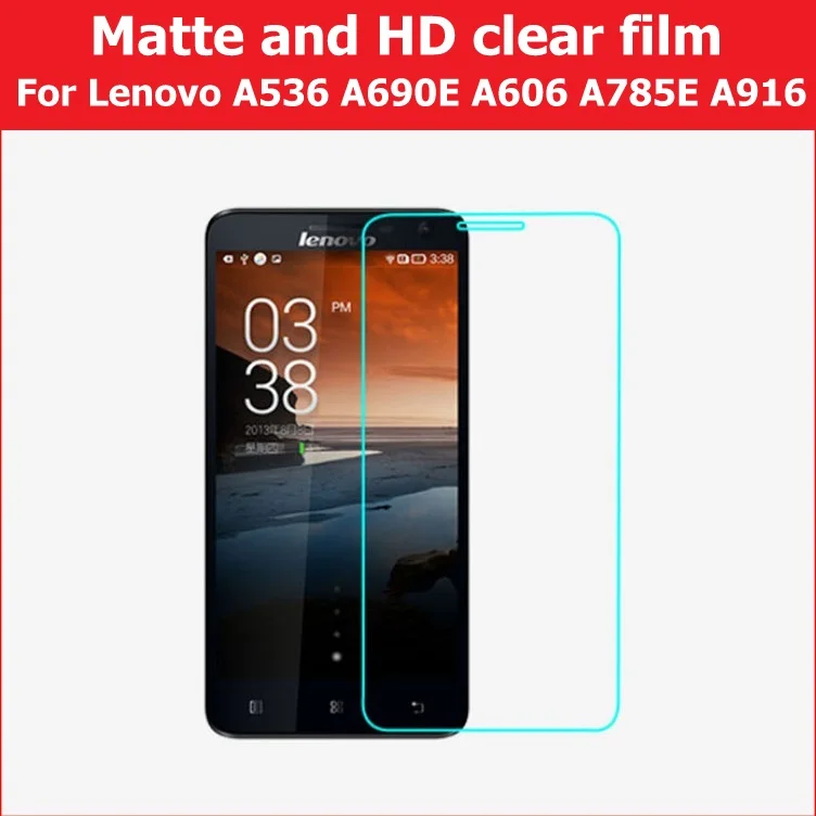 HOT! Anti-Glare Matte Film For Lenovo A536 A606 A785E 5.0&quot HD Clear Glossy A690E A916 5.5&quot LCD Screen Film+cloth | Мобильные