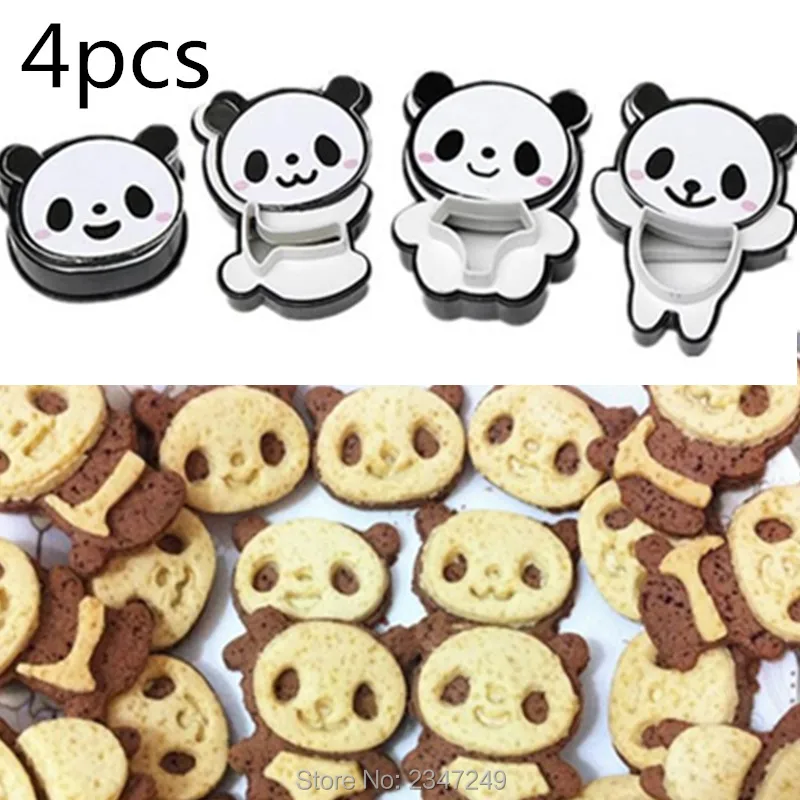4 Pcs Stainless Steel Bread Cookie Sandwiches Cutter Set Molds with Silicone