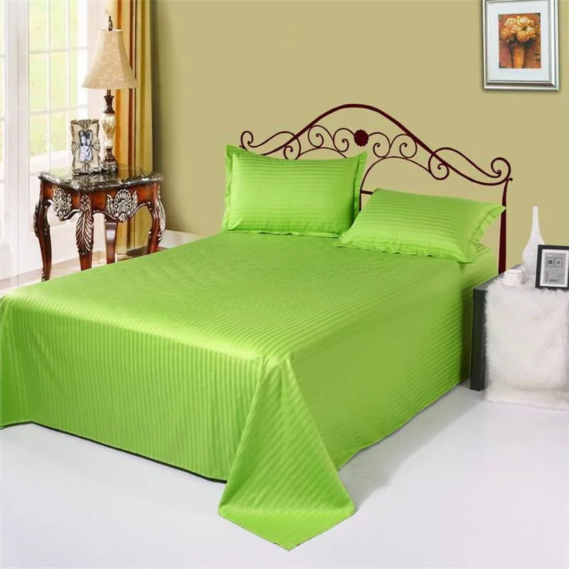 

1pcs pure color 100% cotton advanced satin striped flat sheet sheets various sizes can be customized