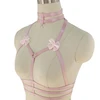 Original Design Pink Collar Bow Harness Bra Kawaii Open Chest Bondage Body Cage Pastel Gothic Body Harness Belt ► Photo 3/6