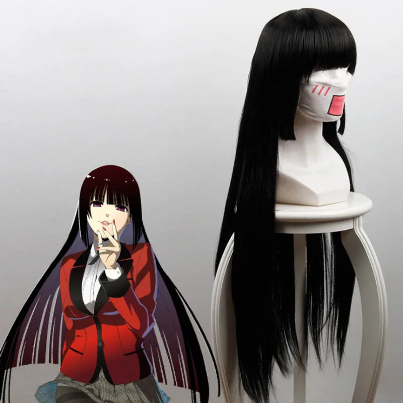 Coshome Kakegurui Compulsive Gambler Cosplay Wigs Jabami Yumeko Momobami Kirari Black Yellow Gray Wig (3)