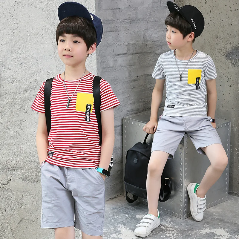 

Boy Clothing Set Summer 2018 Boy Clothes Kids Short Sleeves Print Shirt Shorts +pants 2pcs Suit Children Clothing sets