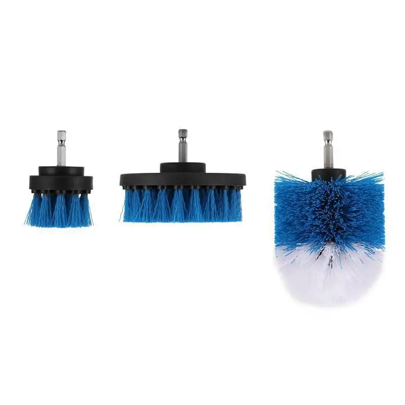 3 шт. сверлильный скруббер-щетка для чистки аккумуляторной дрели, набор креплений, мощная скраб-щетка, Набор Щеток Для скруббера, набор для ванной комнаты - Цвет: Синий