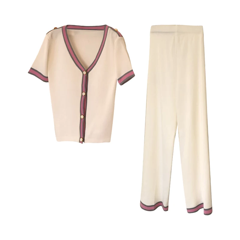 ALPHALMODA женский новый вязаный кардиган + брюки 2 шт офисный костюм с v образным
