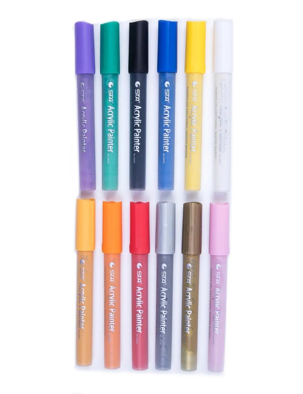 12/24 цветов, креативный акриловый маркер, маркер, водонепроницаемый, ручной, сделай сам, маркер для рисования, ручка для художественного дизайна, школьные принадлежности - Цвет: Fine Nib 12 Colors