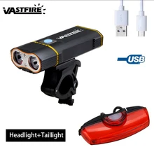 Ön bisiklet lambası 2X XM-L T6 LED bisiklet far dahili 4400 mAh pil + montaj + güvenlik arka ışık