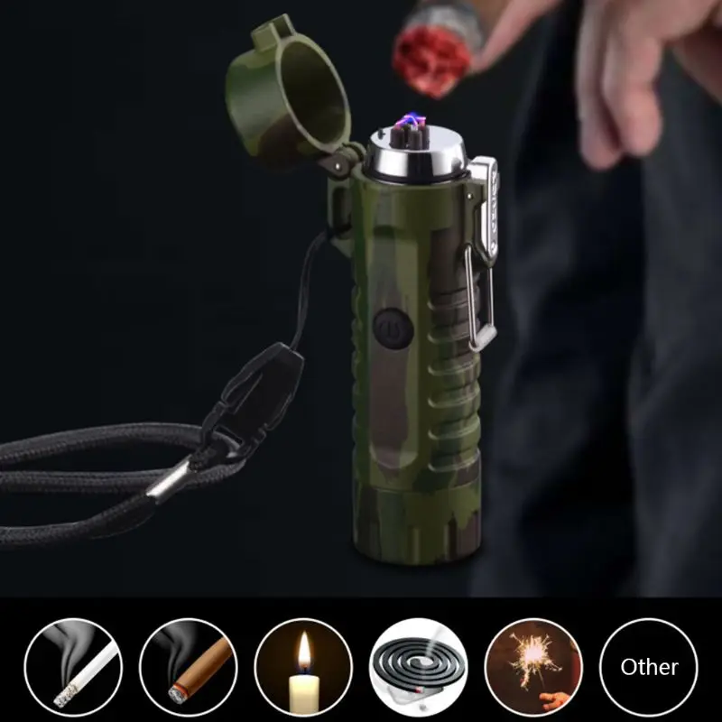 Usb светодиодный фонарик плазменная зажигалка камуфляжные зажигалки