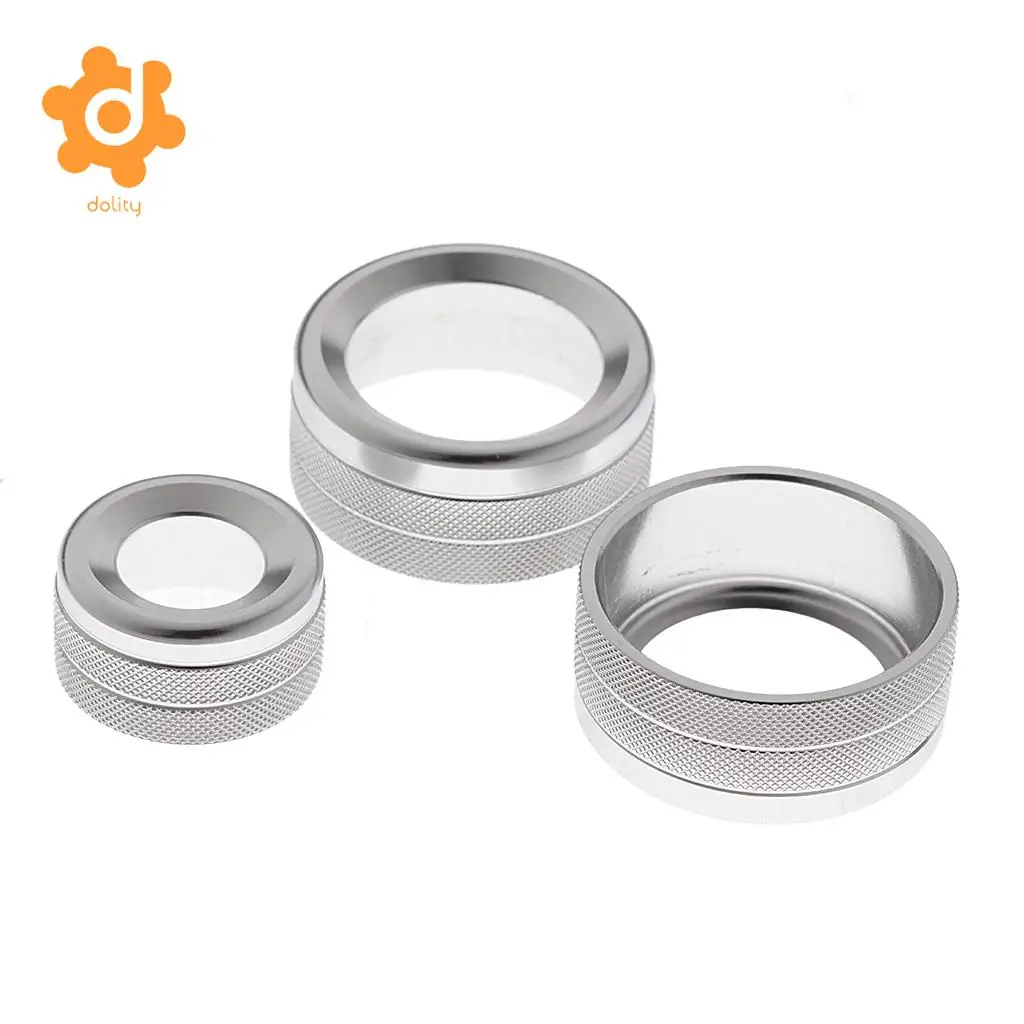 dolity 3 Pieces AC Control Radio Volume Knob Ring Trim for BMW 1 2 3 Series 