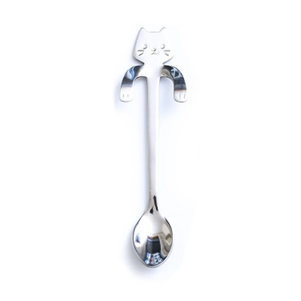 

Dessert Spoons Coffee Teaspoon Cute Mini Cat Coffee Tea Spoon Hanging Spoon Reusable Tableware