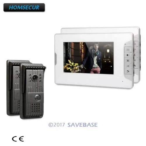 

HOMSECUR 7" Color Video Door Entry Security Intercom with Real-time Outdoor Monitoring for Apartment 2V2