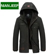 Winterjacke männer warmen dicken parka lange stil mäntel plus größe 4xl marke nianjeep baumwolle weichen breathable männer military kleidung