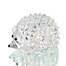 H&D Cut Clear Crystal Hedgehog Animal Figurine Collection Glass Ornament Wedding Gifts