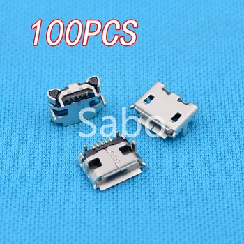 

100pcs Micro USB 5pin B type Female Connector For Mobile Phone Micro USB Jack Connector 5 pin Charging Socket A-02