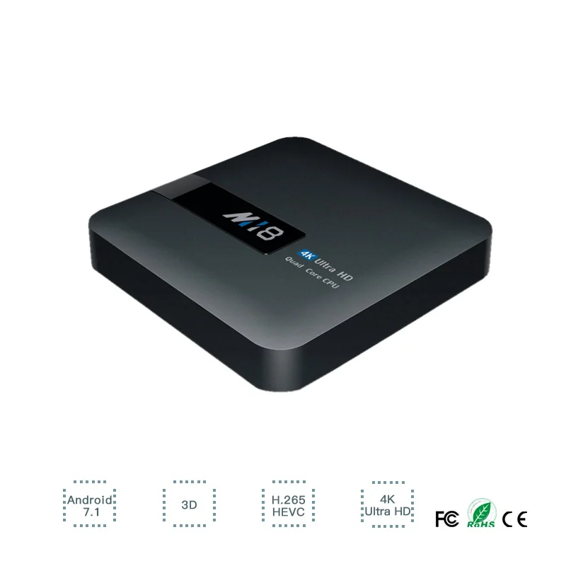 M18 Android 7,1 Smart tv Box S905W 2+ 16G Bluetooth WiFi STB HD Smart медиаплеер HDMI AV видео выход Поддержка DLNA tf-карты