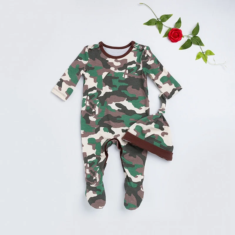 Новый Демисезонный Камуфляж детская Комбинезоны для малышек комплект одежды из 2 предметов с длинными рукавами комбинезон для