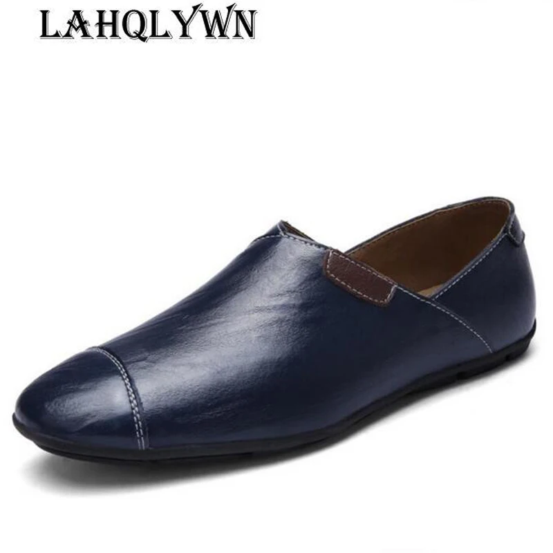 

Genuine Leather Men casual shoes Summer Breathable Soft Driving Men's Handmade chaussure homme Net Surface Loafers H115
