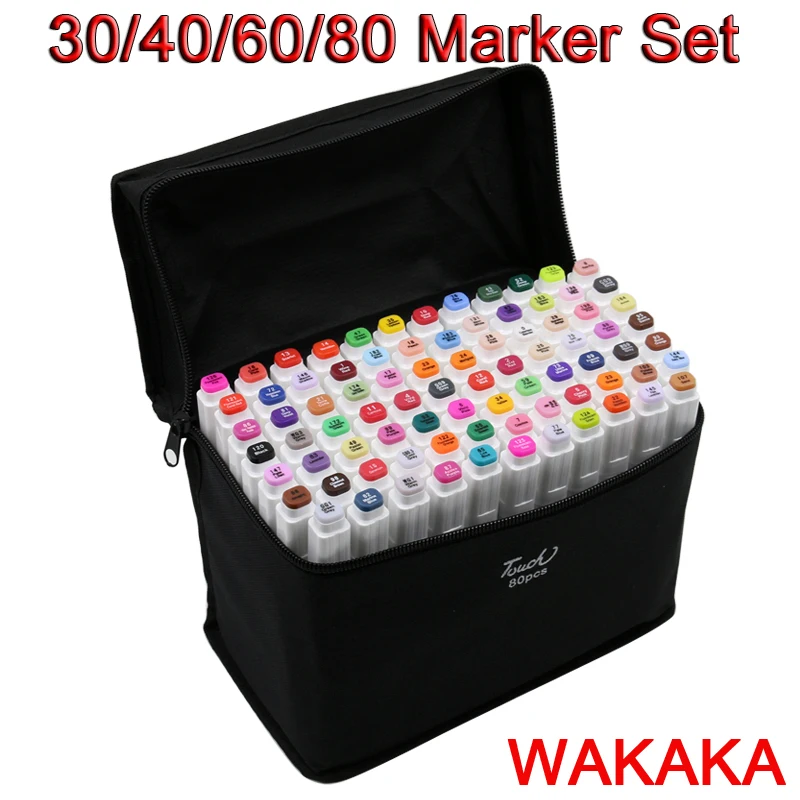 TouchFive comics Art Marker Pens 30 40 60 80 color Set Oily Double